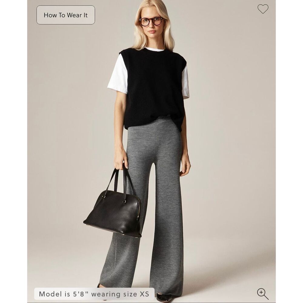 J. Crew Cosmo sweater pant in merino wool Heather Graphite NWT Size XS